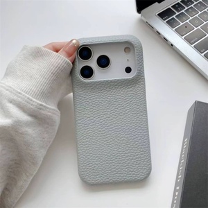Funda de Cuero PU con Patrón de Lichee de Lujo para iPhone 17, 17 Pro, 16 Pro Max, 15 Pro, 14, Color Sólido Mate, Antigolpes, Protectora - Product Image 3