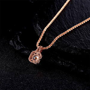 Новинка, модный простой женский инкрустированный бриллиантами кулон Taobao и AliExpress, Корейская версия ювелирных изделий, ожерелье из чистого серебра Moissan - Product Image 3