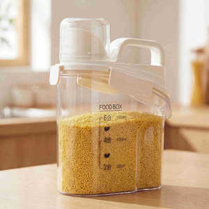 Food Box <b>Rice</b> Storage <b>Container</b> 2500ml Airtight With Lid Rectangle Shape For Kitchen Use - Product Image 2