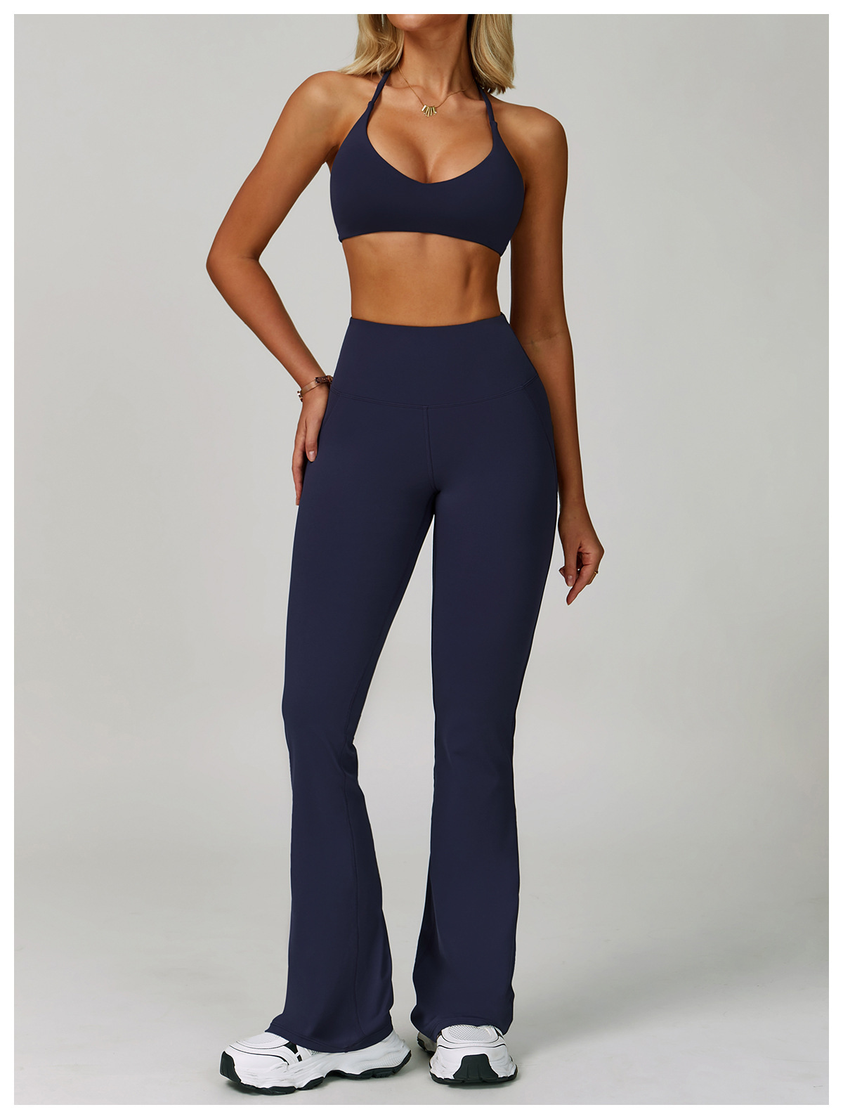 Women's High Waist Yoga Leggings with Sports Bra 2-Piece Set-Breathable Lightweight Four-Way Stretch Gym Fitness Leggings