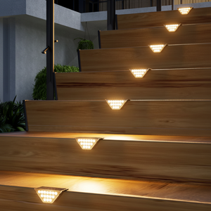 Lampe solaire triangulaire <span class=keywords><strong>LED</strong></span> TSINYE pour marches, lumière chaude, éclairage solaire <span class=keywords><strong>LED</strong></span> pour l'extérieur, décoration pour terrasse, marches d'entrée, jardin - Product Image 6