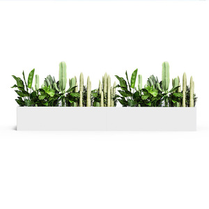 Modern Fiberglass Planter <b>Square</b> Outdoor Flower <b>Pot</b> For Shopping Mall Greenery Landscape - Product Image 4
