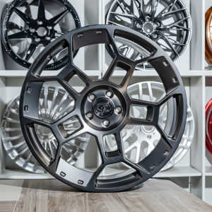 Cerchi Monoblocco per Auto con Finitura Nero Opaco e Coprimozzo Personalizzato, Multi-Raggio 5*114.3 e 70.5, Cerchi Forgiati Monoblocco per Mustang - Product Image 2