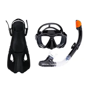 Kacamata selam Scuba Anti kabut, peralatan selam skuba Set Snorkel sirip masker renang Anti kabut