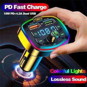 Xe không dây FM Transmitter rảnh tay cuộc gọi âm thanh <span class=keywords><strong>Receiver</strong></span> Auto TF U đĩa MP3 Máy nghe nhạc USB sạc nhanh 5.0 FM modulator - Product Image 3