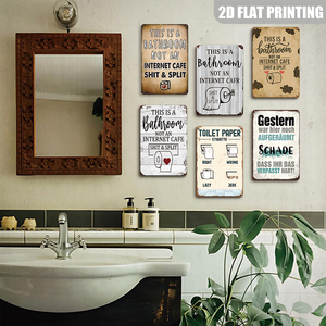 Funny Bathroom Metal Sign Multi Style Toilet Paper Etiquette Wall Decor for Farmhouse Restroom - Product Image 4