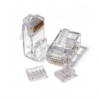 Conector Modular RJ45 de Dos Piezas E-HONG 8P8C CAT6A UTP, 23-24AWG, Chapado en Oro, para Cable Ethernet Sólido/Trenzado