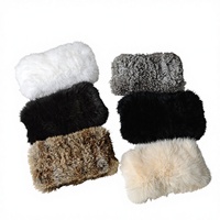 Bandeaux d'hiver à double usage, cache-cou en fourrure naturelle, tricoté à la main, respirant, extensible, en vraie fourrure de lapin, décontracté pour femmes