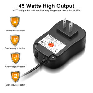 Adaptador de Corriente Multifuncional de 45W, Fuente de Alimentación con Voltaje Ajustable de 5-15V, Enchufe CC, Material Ignífugo para PC - Product Image 6