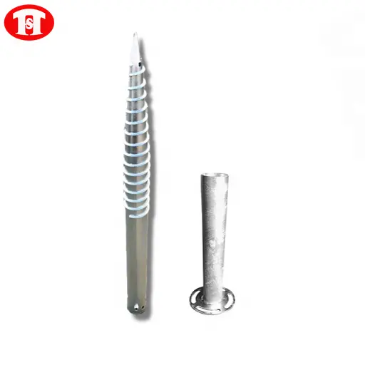 hot dip galvanized ground adjustable earth anchors screw piles foundation