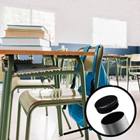 Bouchons à trous côtelés noirs en PE de 1 po (25,4 mm), inserts robustes pour pieds de meubles, résistants aux chocs et aux intempéries, lot de 10