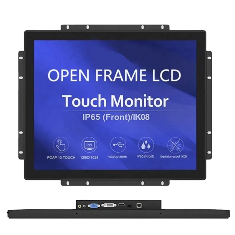 Tela lcd tft de 15 "/17"/19 ", monitor de quadro aberto industrial, tela sensível ao toque para todos em um painel, pc 3556u/3558u