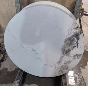 Dalles de pierre frittée de résistance à la chaleur de 12mm pour meubles de table Chine 6mm dessus de table à manger de café Beige Carrara bureau coloré - Product Image 4