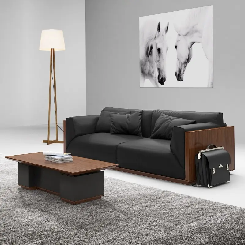 Высококачественная классическая офисная мебель, кожаный диван для босса