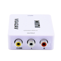 Venta caliente al por mayor 1080P VGA a RCA AV adaptador compatible con modo PAL NTSC para PC portátil HD TV DVD proyector VGA2AV convertidor Coaxial