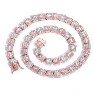 High-End Men's <b>Copper</b> Necklace Hip Hop Style Imitation Pearl Zircon Link <b>Chain</b> Geometric Hook Versatile Trendy Parties - Product Image 6