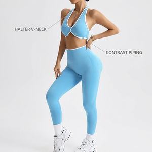 Ensemble de survêtement sportif décontracté 2 pièces pour femme HONFIT, grande taille, uni, respirant, séchage rapide, en Spandex/Nylon - Product Image 3