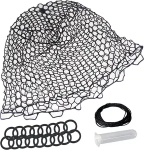 Rubber Net Replacement Fishing Net Bag Fly Fishing Foldable Fish Landing Net
