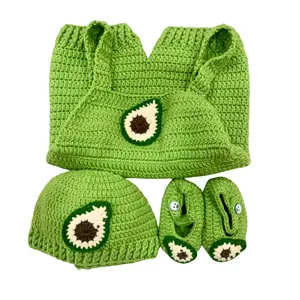 Wholesale Children's Clothing Full Set Hat Clothes For Kids BaBy Girl And Baby Boy Hand Smock Wool Jumpsuits Romper Conjoined