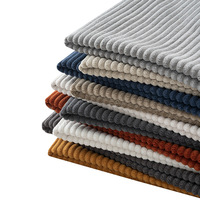 Tissu en velours côtelé 100 % polyester, prix usine, anti-boulochage, absorbant l'humidité, poids moyen, tissé pour vêtements, canapés et textiles de maison