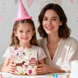 Yarcony Dog Birthday Wrapping Paper Reversible <b>Pink</b> Dots Design Gift <b>Wrap</b> For Birthday Baby Shower Valentine's Day - Product Image 4