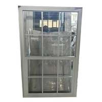 Fenêtre à guillotine simple en PVC/UPVC blanc, économique, avec verre Low-e à l'argon, certifiée NFRC, avec grille décorative