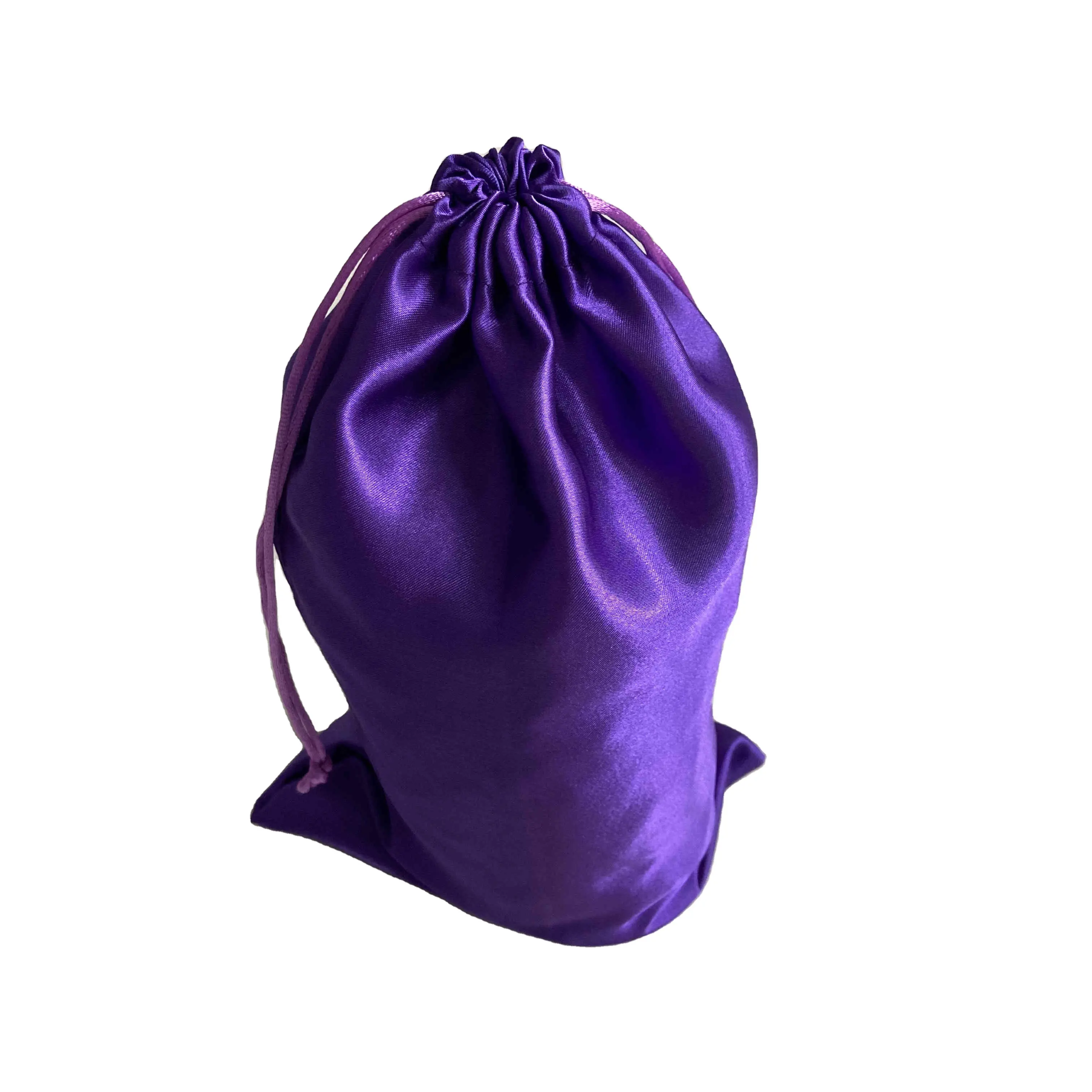 Satin-13 Großhandel benutzer definierte Mode Design billige Satin Tasche lila Seide Satin Kordel zug Tasche