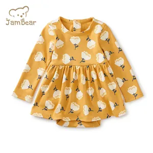 Print Baby Bodysuit Kleid Bio-Baumwolle Baby Stram pler Kleid nachhaltige Baby kleider Mädchen umwelt freundliche Baby kleidung