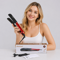 Lisseur professionnel en céramique nano LUHAO Kemei KM-531 avec LED, vente en gros