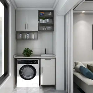 ตู้ครัวทันสมัยระเบียงตู้เก็บของพร้อมคุณสมบัติซักผ้า - Product Image 2