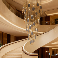 Lustre d'escalier LED moderne nordique personnalisé, design simple et luxueux, luminaire artistique créatif pour plafond haut, villa, restaurant, hôtel