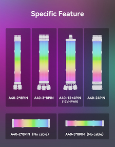 Bonhomme de neige Offre Spéciale 2 * 8pin Argb Power Cable Cover pour <span class=keywords><strong>carte</strong></span> mère et Gpu Pc Power Supply 5v 3pin Argb Lighting Extension Cabl - Product Image 4