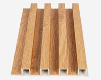 Panneaux muraux rainurés en PVC WPC à grain de bois pour la décoration