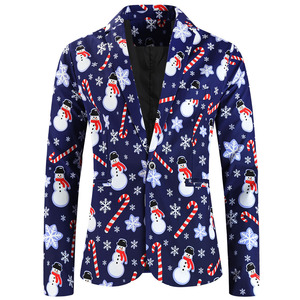 Coffret cadeau bonhomme de neige de <span class=keywords><strong>Noël</strong></span> pour hommes antistatique Santa Suits Vest Simple Breasted Closure Flat Front Christmas Jacket Set Zipper Fly - Product Image 2