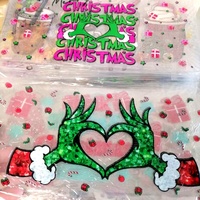 Vente en gros Nouveau design de Noël UV DTF Cup Wraps Autocollants 3D Christmas Uvdtf Cup Wraps Stickers pour 16OZ Cup Wraps