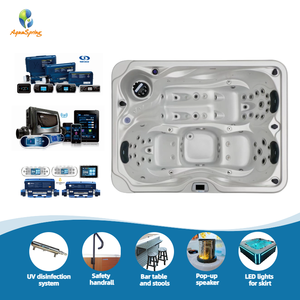 Chính hãng và chất lượng cao 2.1m cho 3 người <span class=keywords><strong>Hydro</strong></span> massage bồn tắm nước nóng balboa Spa hệ thống điều khiển jacuzzier ngoài trời bồn với 64 máy bay phản lực - Product Image 2