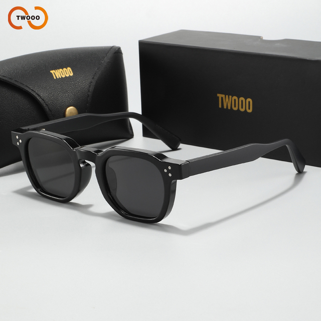 TWOOO T1780 Retro Square Polarized Sunglasses Men Women UV400 Thick Frame Fashion Designer Shades Driving Daily Wholesale OEM