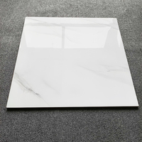 Carreaux de Sol en Porcelaine Brillant Effet Marbre 60x60 80x80, Grès Cérame Poli Émaillé Blanc