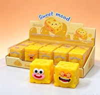 Jouet Squishy Populaire au Fromage Croustillant, Jouet Anti-Stress à Presser Doux, Jouets Fidget à Expressions Amusantes, Remplisseurs de Sacs Cadeaux, Cadeaux