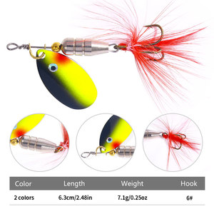 Leurre de pêche à la ligne en métal <span class=keywords><strong>pas</strong></span> <span class=keywords><strong>cher</strong></span>, 5 cm, 6 g, avec hameçon triple à plumes pour la <span class=keywords><strong>truite</strong></span> et le bar - Product Image 2