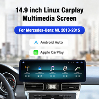 Autoradio multimédia à écran tactile ZWNAV 14,9 pouces pour Mercedes Benz ML 2013-2015, navigation GPS avec Carplay, lecteur DVD de voiture