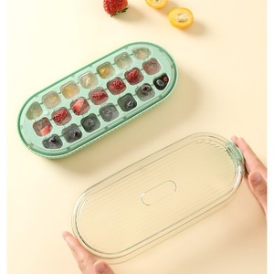 Ice Cube Tray Mint Green 24 Grids With Lid Food Grade For Home Use - Product Image 1