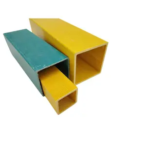 High Durability FRP Fiberglass Square Tube 63.5mm x 63.5mm x 6.35mm Thickness Perfect for Applications in Construction