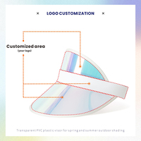 Casquette Pare-Soleil en PVC Personnalisable en Gros, Visière Laser Colorée Tendance pour l'Été avec Logo Personnalisé pour Tenues Décontractées