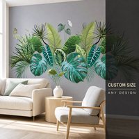 Papier peint mural personnalisé avec des feuilles de palmier vertes, papier peint botanique pour chambre à coucher moderne, hôtel, salon, décoration murale intérieure