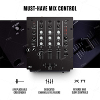 TNH MC-M4 Table de mixage audio numérique professionnelle 3 canaux avec compteur BPM et contrôle VCA Console de mixage DJ pour Bar Party