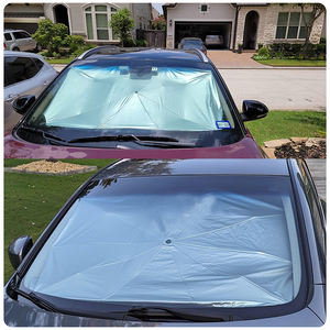 ที่บังแดดภายในรถพับอัตโนมัติผ้าไทเทเนียมปลอกหนังร่มกันแดด - Product Image 2