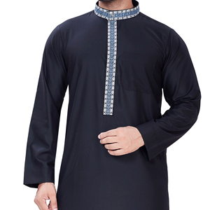 ชุดคลุมอิสลามสำหรับผู้ชาย ผ้าโพลีเอสเตอร์ ปักลายแบบซาอุดิอาระเบีย แขนยาวสำหรับฤดูร้อน เสื้อคลุมแบบดั้งเดิมสำหรับชาวมุสลิม - Product Image 2