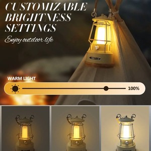 Linterna de Camping Retro con Mango, Recargable, LED Regulable, Linternas Vintage a Batería, Luces de Camping LED Retro Impermeables - Product Image 5