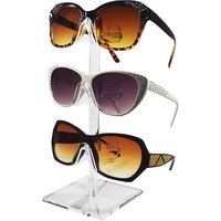 2 pièces, présentoir à lunettes portable et amovible en acrylique de qualité supérieure à 3 niveaux avec support pour lunettes